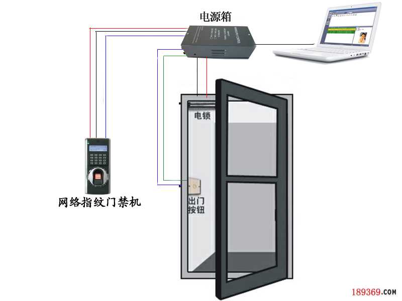 指纹门禁机接线图