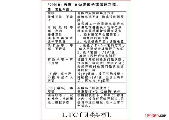 ltc门禁机